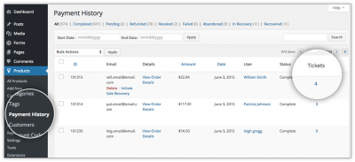 rtBiz helpdesk and EDD payment history