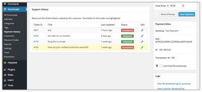 helpdesk EDD support history