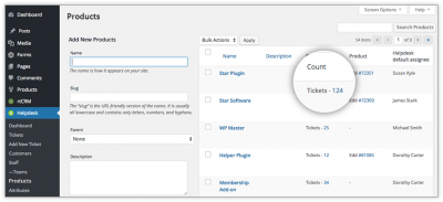 rtBiz Helpdesk products listing
