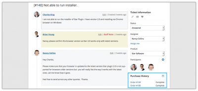 Helpdesk Purchase History