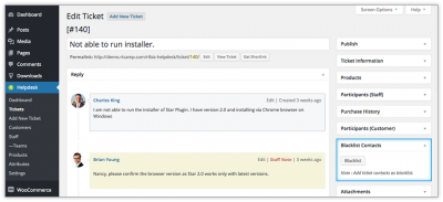 rtBiz helpdesk blacklist