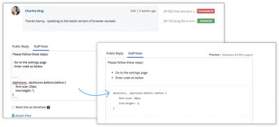 Helpdesk Markdown HTML Preview support